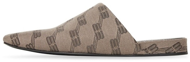 (Women) Balenciaga BB Monogram Cosy Mules 'Beige Brown' 653879W2I103020 (Women) Balenciaga BB Monogram Cosy Mules 'Beige Brown' 653879W2I103020