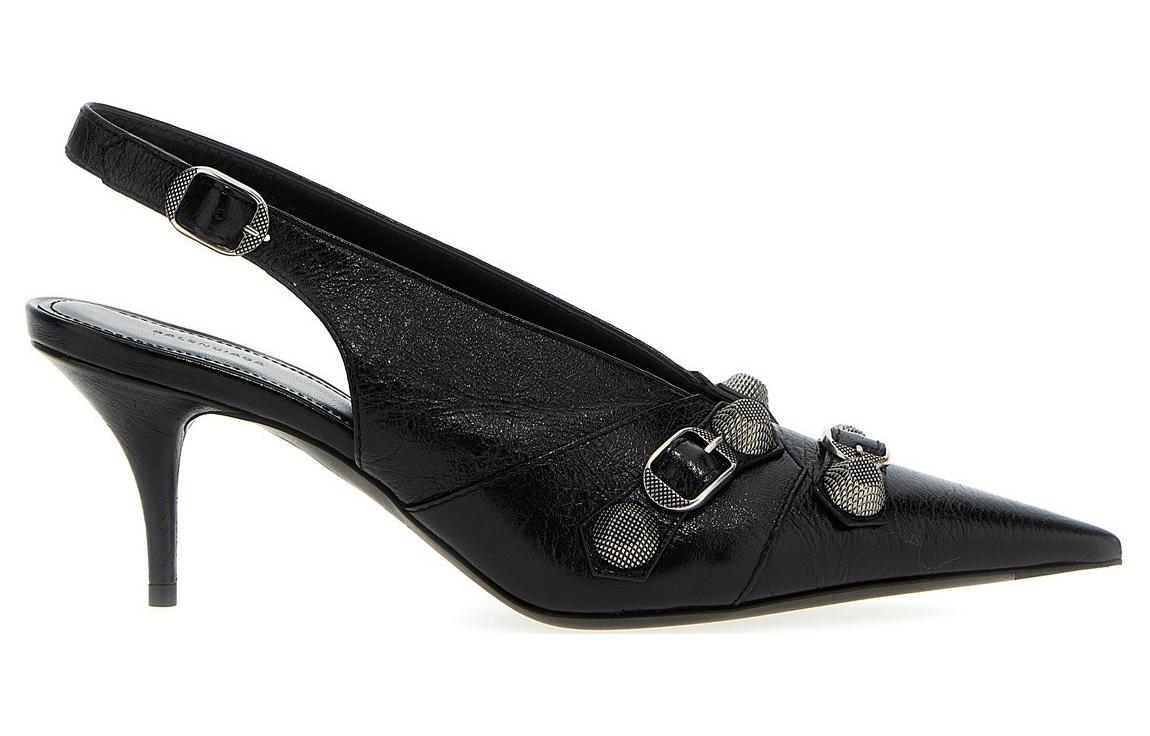 Order (W) Balenciaga Cagole Slingback 70mm Hak Tinggi 'Hitam' 714251WAD4E1081