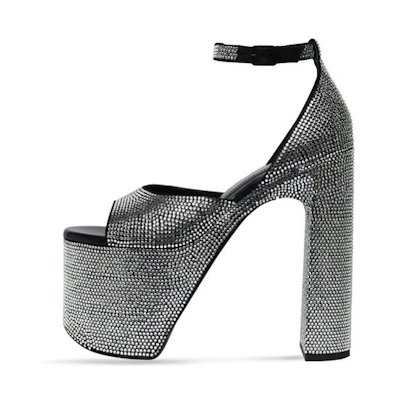 (W) Balenciaga Camden 'Diamond Buckle High Heel' Sandals White Black