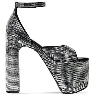 (Women) Balenciaga Camden 'Diamond Buckle High Heel' Sandals White Black 742409WBC511000 Order (Women) Balenciaga Camden 'Diamond Buckle High Heel' Sandals White Black 742409WBC511000
