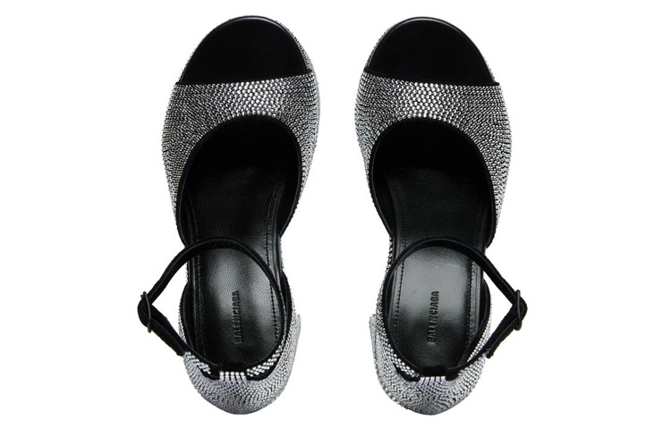 Shop (W) Balenciaga Camden ''Sandali con Tacco Alto e Fibbia Diamante'' Bianco Nero 742409WBC511000