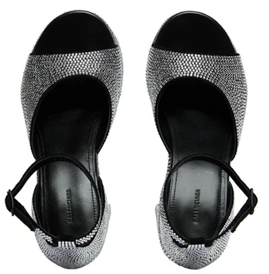 (W) Balenciaga Camden ''Sandali con Tacco Alto e Fibbia Diamante'' Bianco Nero 742409WBC511000 Shop (W) Balenciaga Camden ''Sandali con Tacco Alto e Fibbia Diamante'' Bianco Nero 742409WBC511000