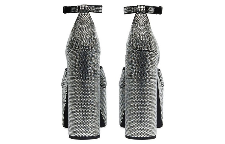 Details for (W) Balenciaga Camden ''Sandali con Tacco Alto e Fibbia Diamante'' Bianco Nero 742409WBC511000