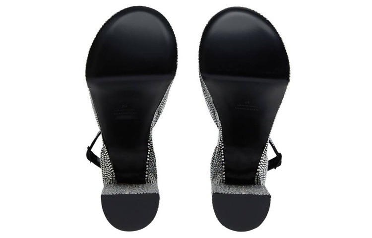 Sizing (W) Balenciaga Camden ''Sandali con Tacco Alto e Fibbia Diamante'' Bianco Nero 742409WBC511000