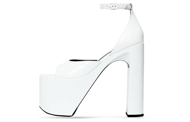 (Women) Balenciaga Camden High-Heel Buckle Sandals 'White Calfskin' 742308WA9809000
