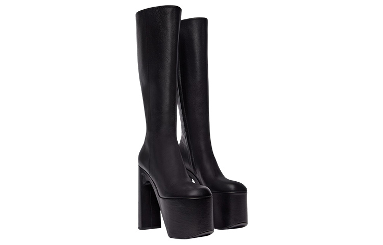 Order (W) Balenciaga Camden Stivali Alti in Pelle Nera 742432WB9G11000