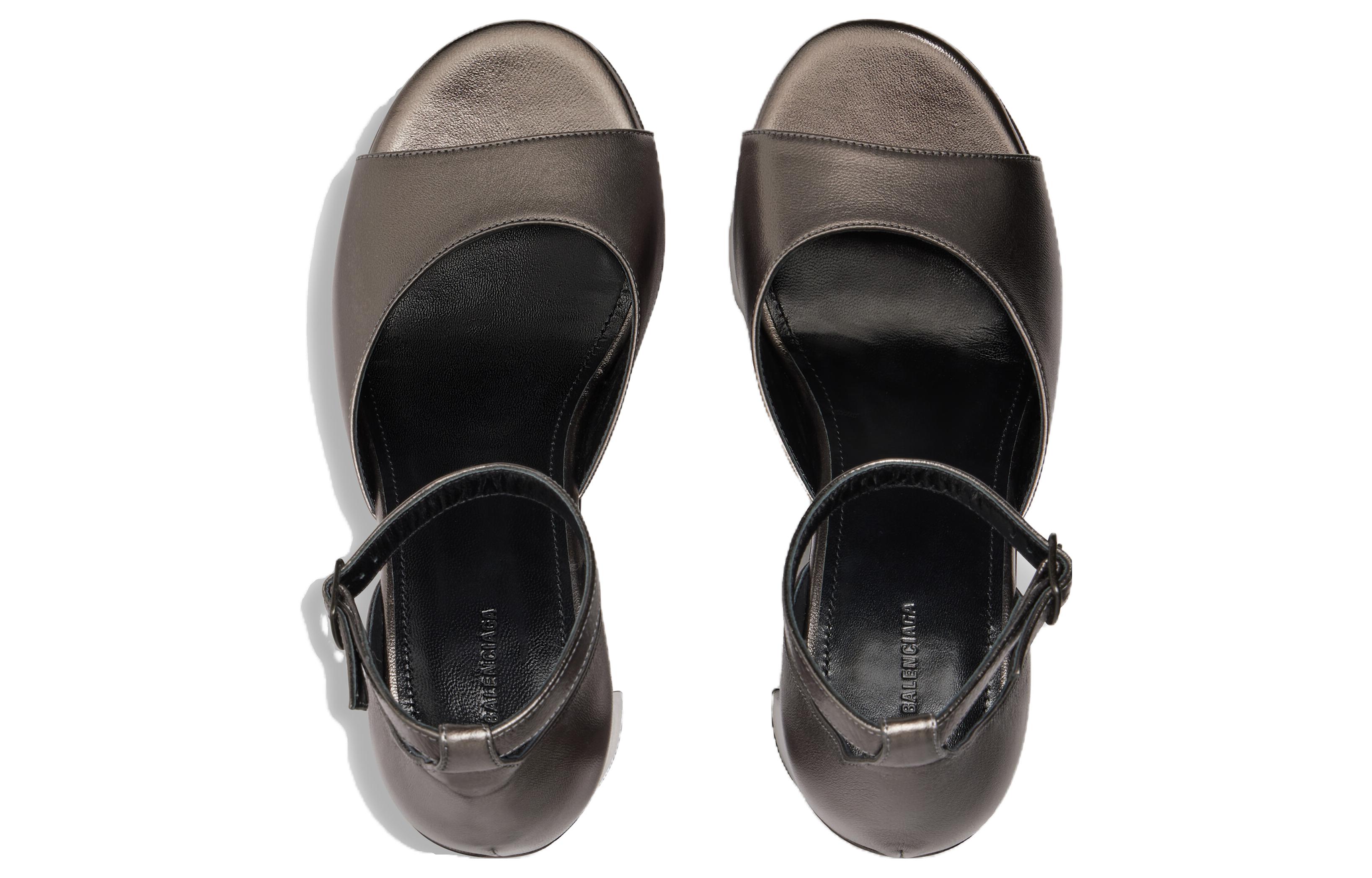 Shop (W) Balenciaga Camden Leder Open-Toe Sandalen ''Tan'' 742308WBC701040