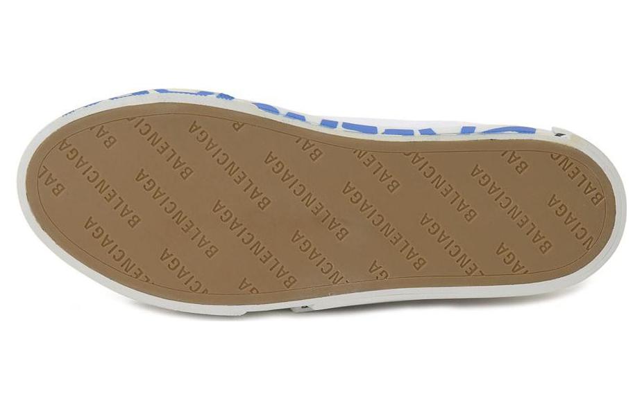 Shop (Women) Balenciaga Canvas Low-Top Lace-Up 'Fashion Sneaker White Blue' 525340W07019000