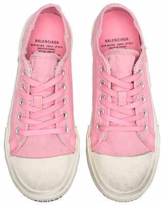 Balenciaga巴黎世家 帆布 低筒系帶圓頭 時尚休閒鞋 女款 粉色 Lookbook Balenciaga巴黎世家 帆布 低筒系帶圓頭 時尚休閒鞋 女款 粉色