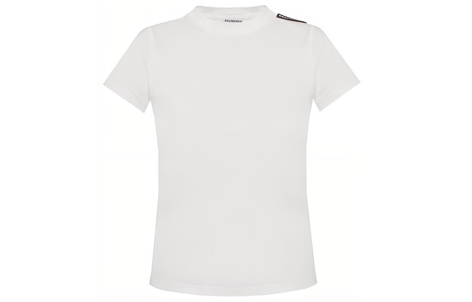 (Women) Balenciaga Casual Rose Short Sleeve T-Shirt White 571213TEVB69044