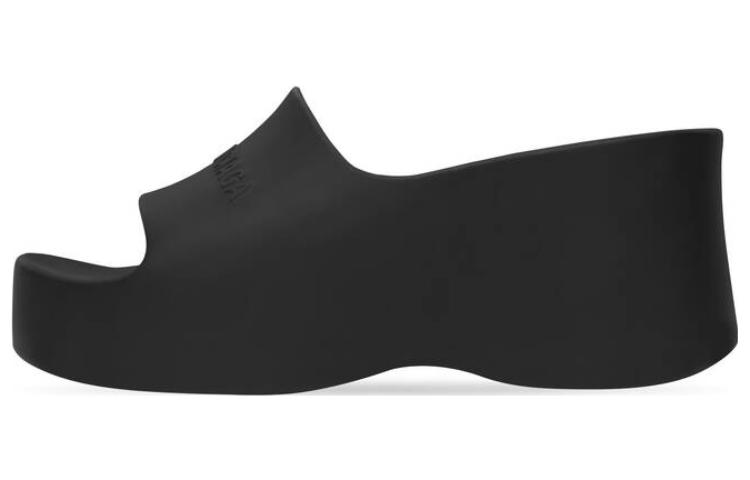 (Women) Balenciaga Chunky Wedge Sandals 'Black Rubber' 737923W1S891000