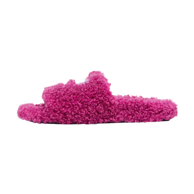 (W) Balenciaga Cities Paris Furry Slides 'Pink'