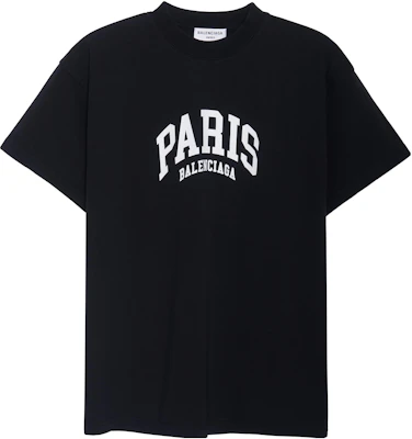 (W) Balenciaga Cities Paris SS22 Kaos Hitam Oversized dengan Logo Print. 612965TLVL71070 Buy (W) Balenciaga Cities Paris SS22 Kaos Hitam Oversized dengan Logo Print. 612965TLVL71070