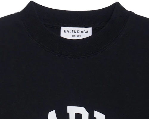 (W) Balenciaga Cities Paris SS22 Kaos Hitam Oversized dengan Logo Print. 612965TLVL71070 Sizing (W) Balenciaga Cities Paris SS22 Kaos Hitam Oversized dengan Logo Print. 612965TLVL71070