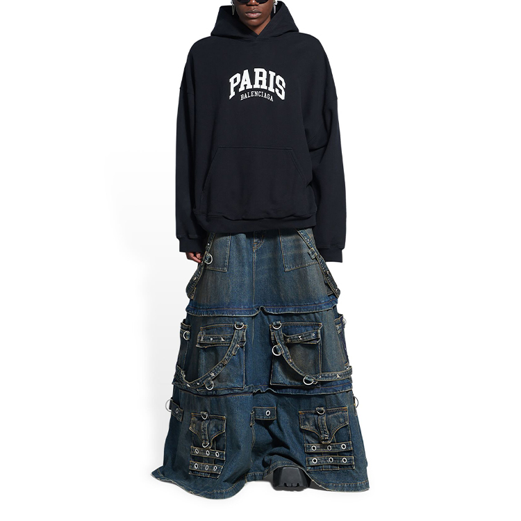 (Women) Balenciaga City Series SS22 Logo Print Oversized Hoodie Women’s Black 675003TLVL81070 圖 4