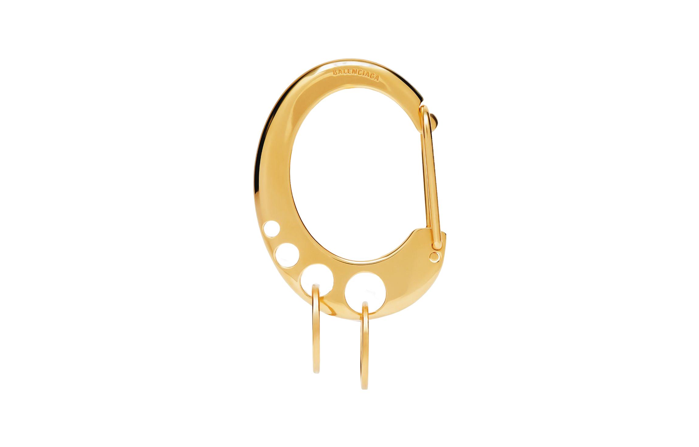 Shop (W) 巴黎世家金色黃銅切割細節手鐲。 696019TZ17G0705