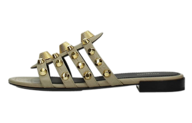 (Women) Balenciaga Clog Leather Fashion Sandals 'Beige' 531112WA6D02901