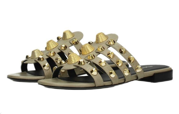 Order (W) バレンシアガ クロッグ レザーサンダル (ベージュ) 531112WA6D02901