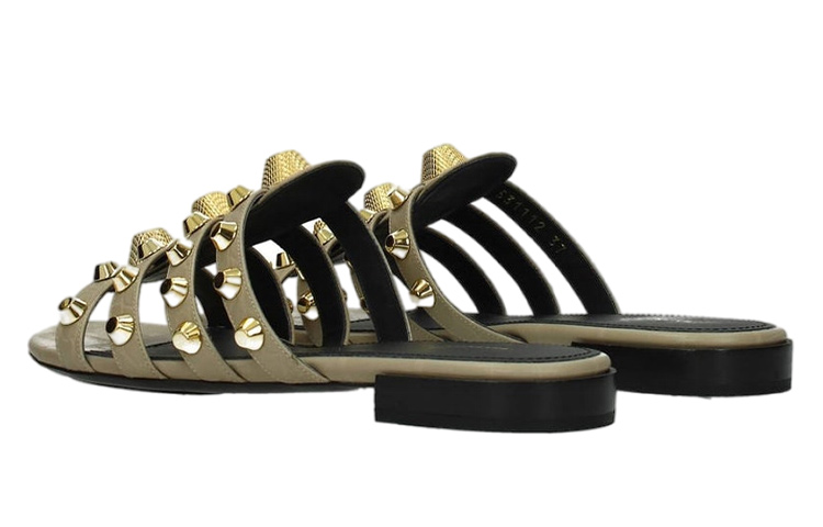 Shop (W) Sandalias de Moda Balenciaga Clog de Cuero 'Beige' 531112WA6D02901