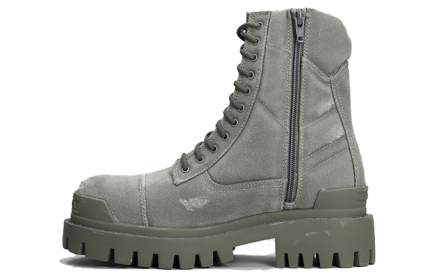 (Women) Balenciaga Combat Strike 20mm Boots 'Washed Grey Cotton' 694060W2H113300