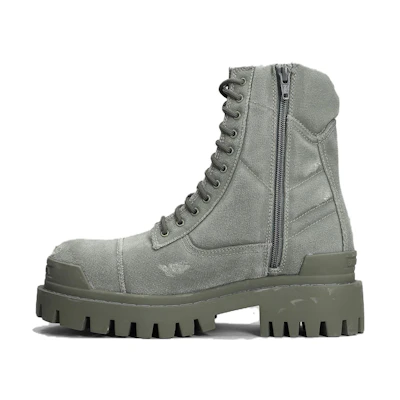 (W) Balenciaga Combat Strike 20mm Boots 'Washed Grey Cotton'