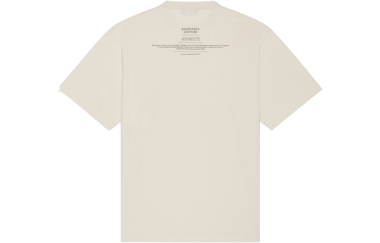 (Women) Balenciaga Couture Boxy Logo Print Oversized T-Shirt Beige FW21 Tee. 651795TJV900905 圖 3