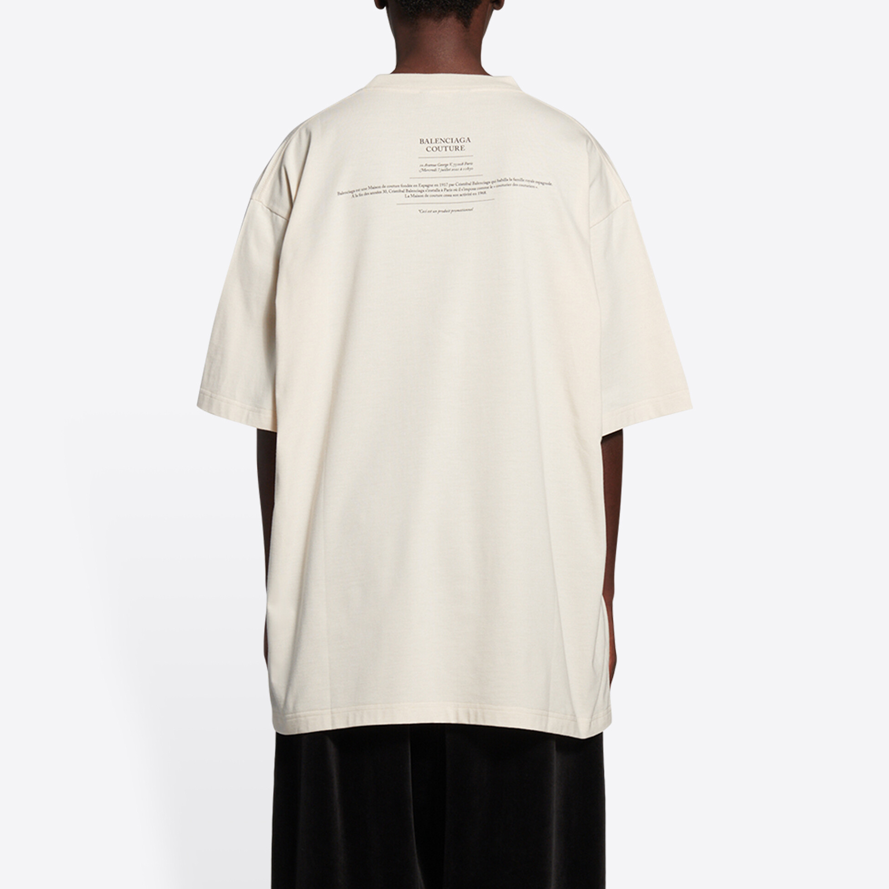 (Women) Balenciaga Couture Boxy Logo Print Oversized T-Shirt Beige FW21 Tee. 651795TJV900905 圖 5