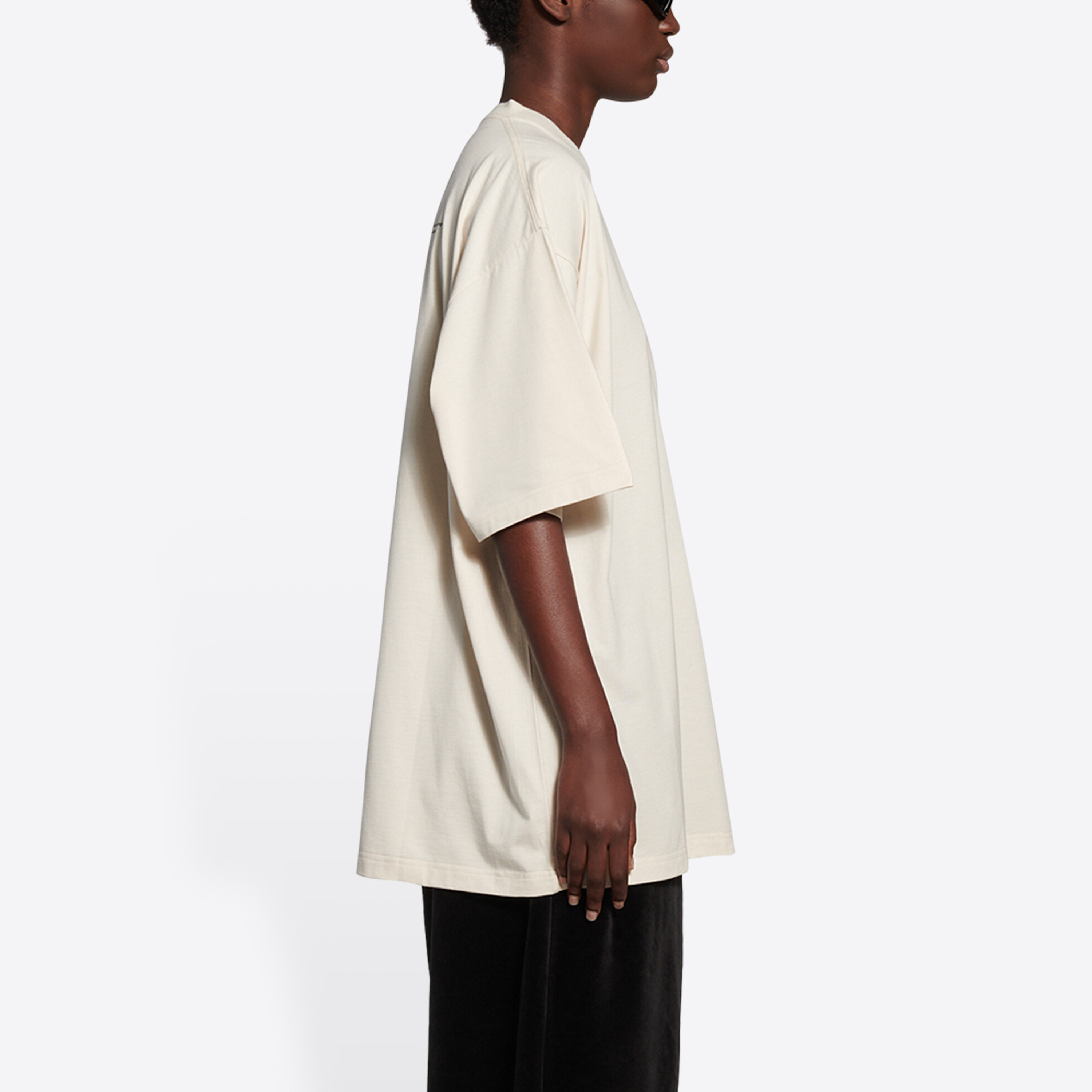 (Women) Balenciaga Couture Boxy Logo Print Oversized T-Shirt Beige FW21 Tee. 651795TJV900905 圖 6