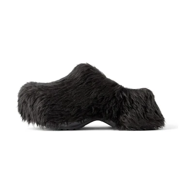 (W) Balenciaga Crocs Mules 'Black Fake Fur on Rubber'