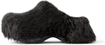 Buy (W) 巴黎世家鳄鱼鞋黑色人造毛拖鞋 720762W0FOU1000