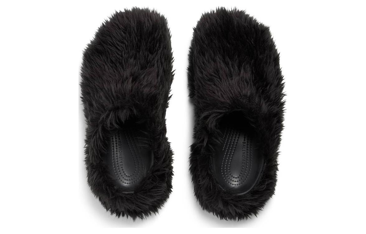 (W) Balenciaga Crocs Mules 'Black Fake Fur on Rubber' 圖 4