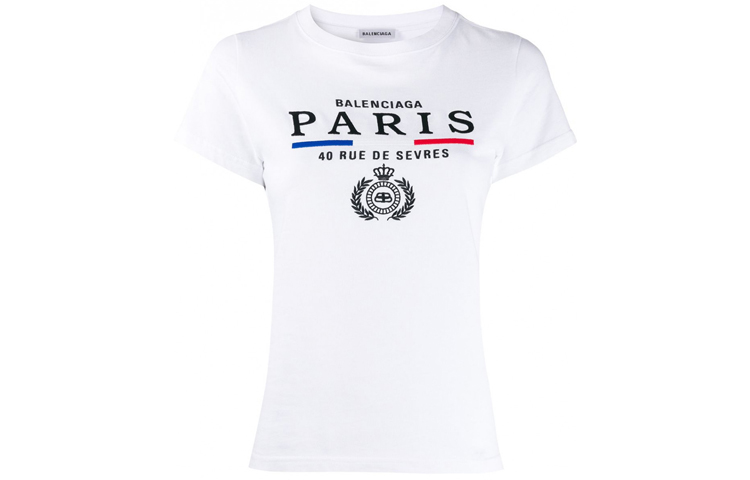 (Women) Balenciaga Crown Print Crewneck Short Sleeve T-Shirt White 578133TGV489000 圖 2