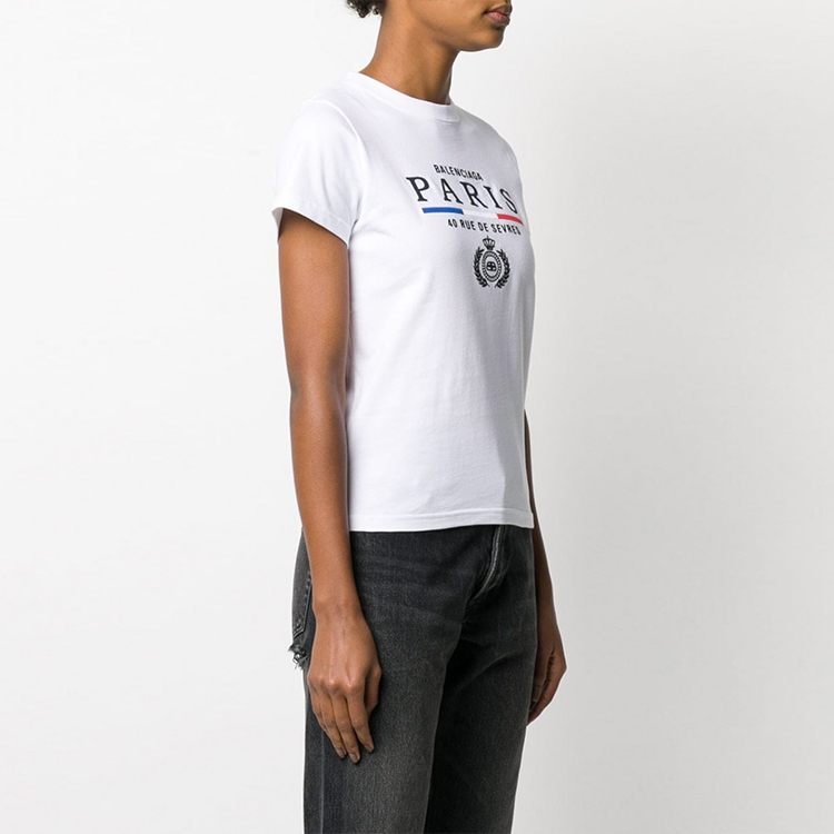 (Women) Balenciaga Crown Print Crewneck Short Sleeve T-Shirt White 578133TGV489000 圖 5