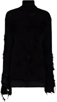 (Women) Balenciaga Distressed High-Neck Pullover Sweater Black. 662720T32091069 (Women) Balenciaga Distressed High-Neck Pullover Sweater Black. 662720T32091069