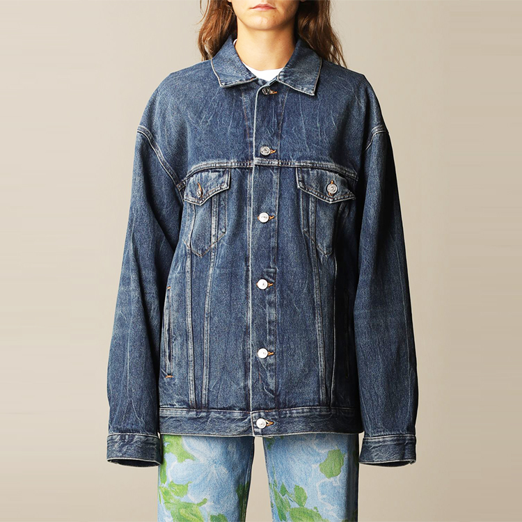 (Women) Balenciaga Distressed Logo Cotton Denim Jacket. 641545TJW214254 圖 5