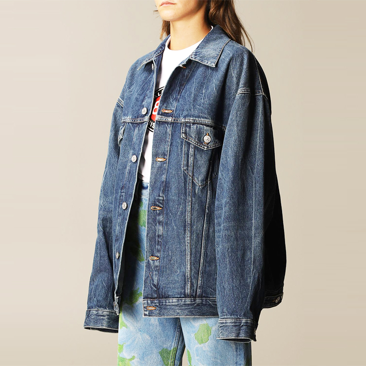 (Women) Balenciaga Distressed Logo Cotton Denim Jacket. 641545TJW214254 圖 7