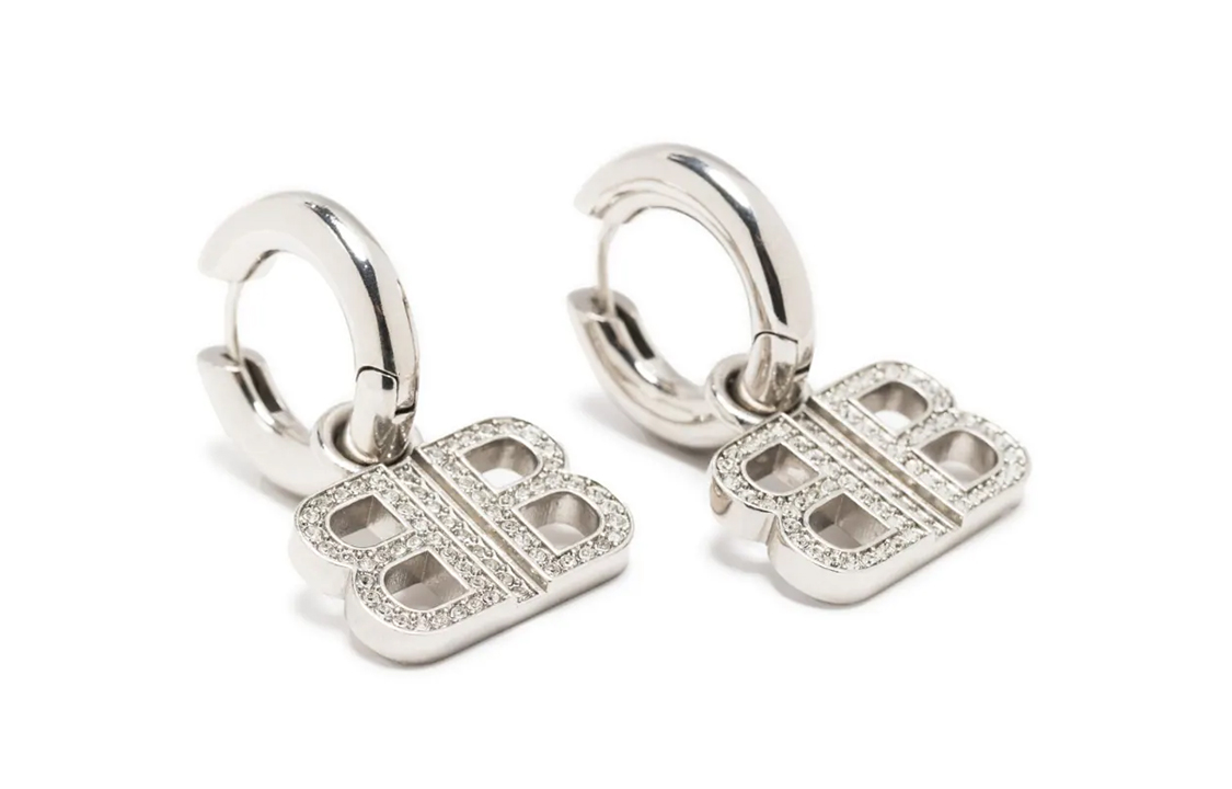 (Women) Balenciaga Double B Brass Earrings for Women. 742704TZ05S 圖 3