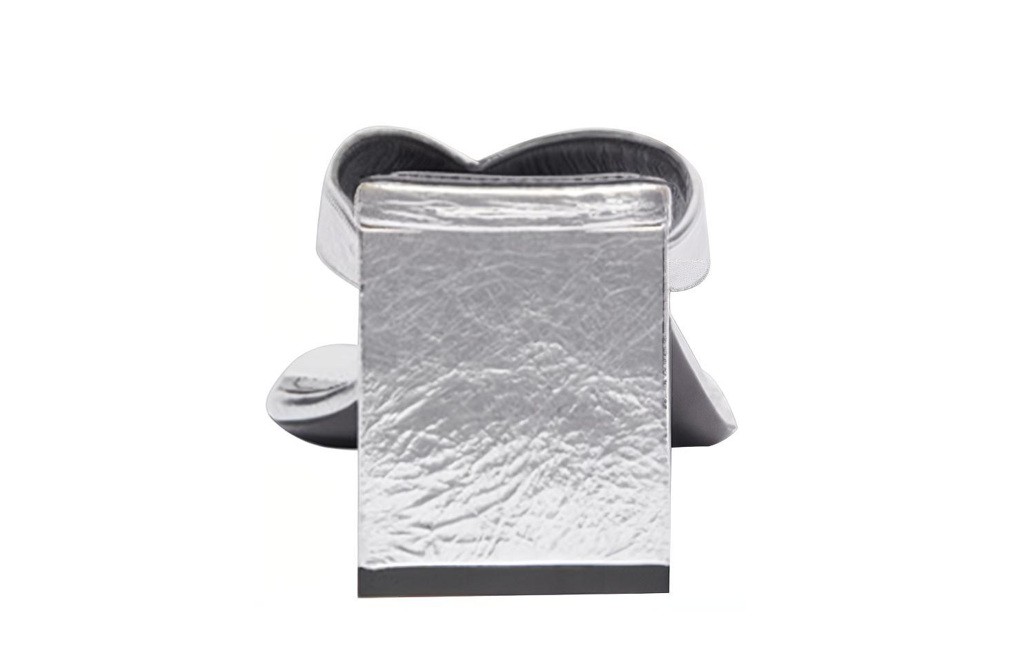 Lookbook (Women) Balenciaga Double Square Sandals Silver 609639WA9738163