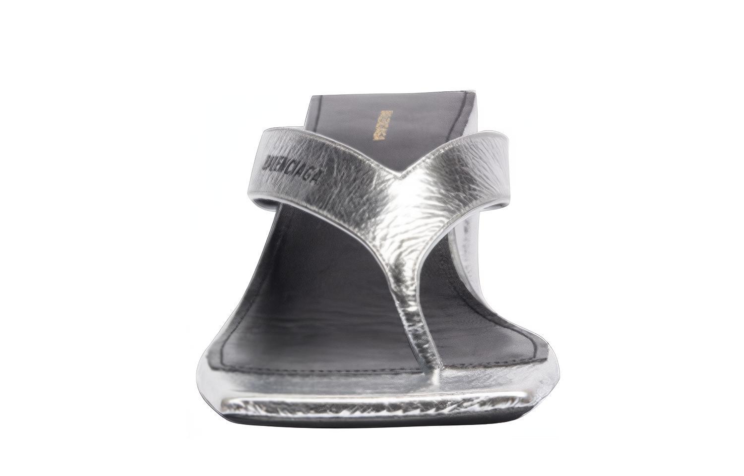 Shop (Women) Balenciaga Double Square Sandals Silver 609639WA9738163