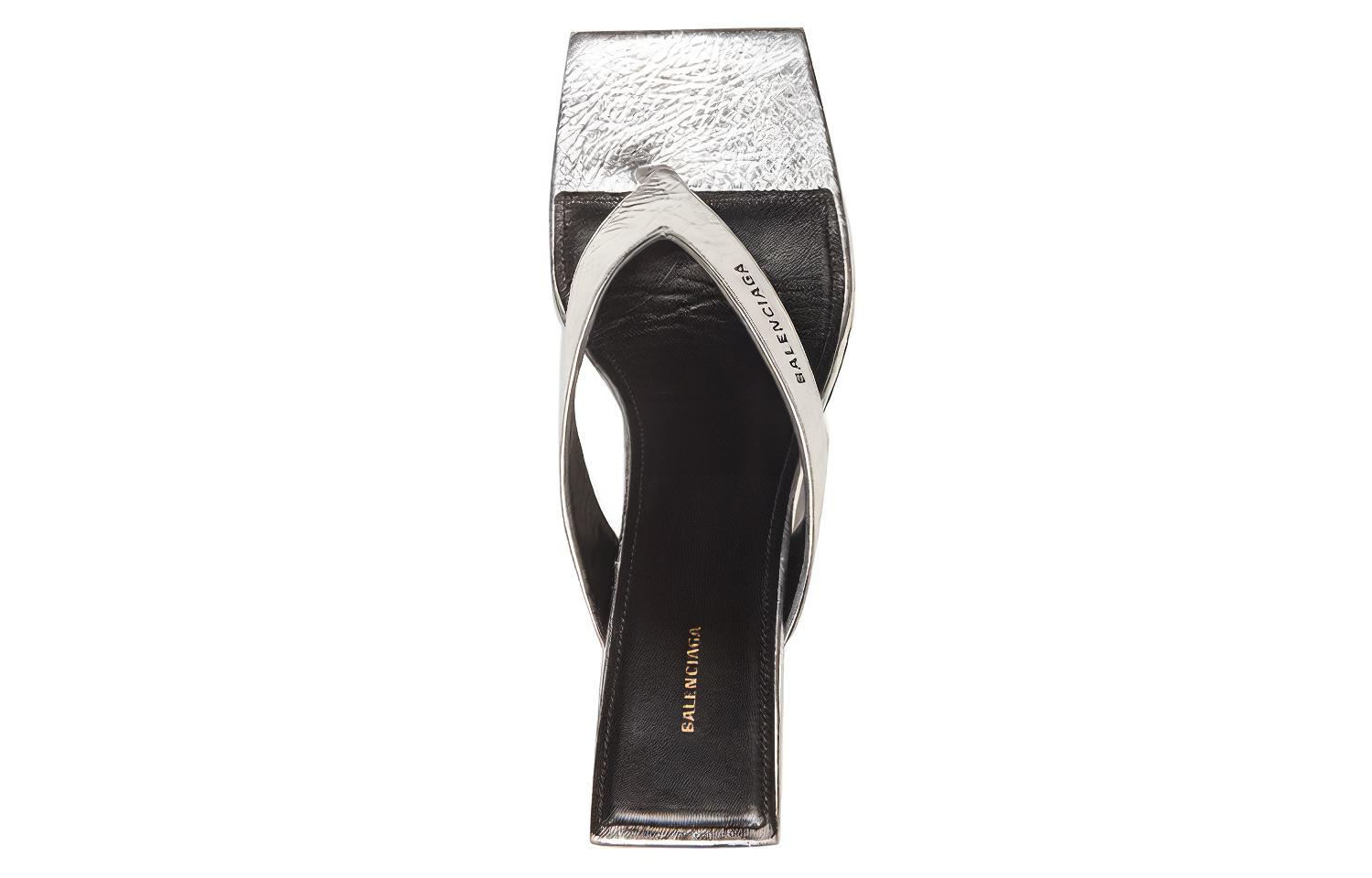 Purchase (Women) Balenciaga Double Square Sandals Silver 609639WA9738163