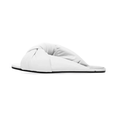 (W) Balenciaga Drapy Flat Sandals 'White'