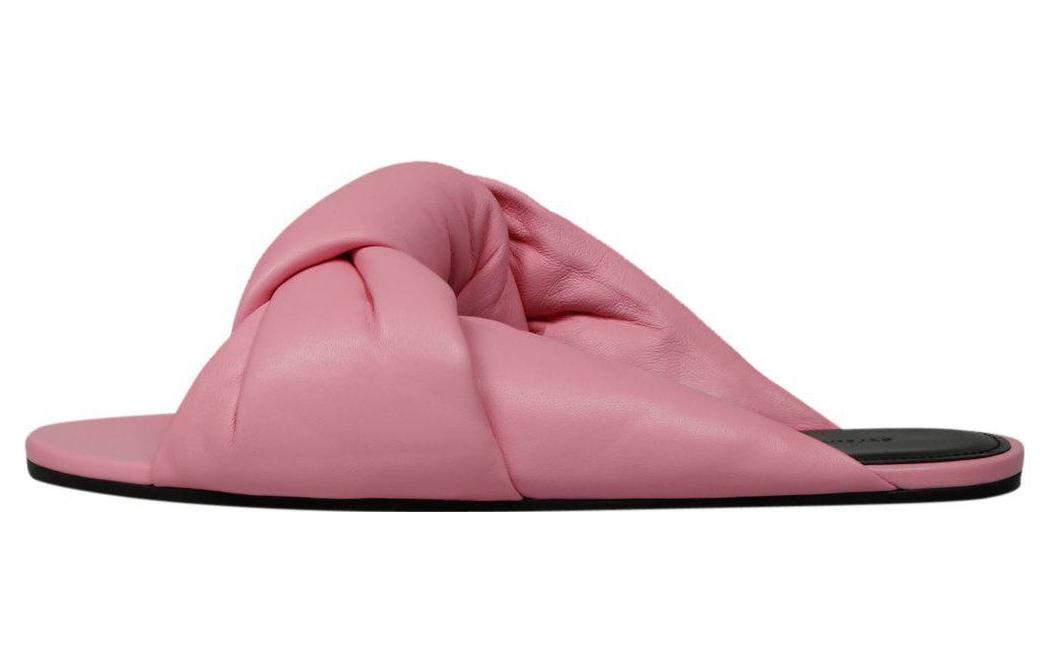 (Women) Balenciaga Drapy Leather Slides 'Pink' 636576WA2M05048