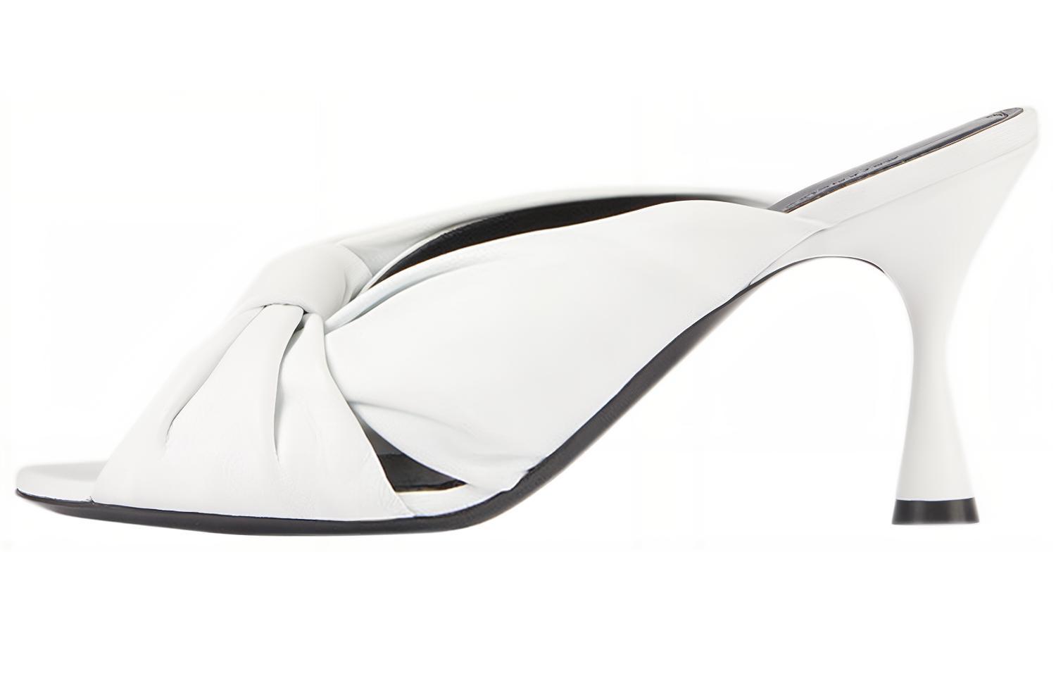 (Women) Balenciaga Drapy Mules White 617574WA2M09002