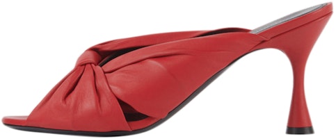 (Women) Balenciaga Drapy Sheep Leather Mules Red 617574WA2M06511 (Women) Balenciaga Drapy Sheep Leather Mules Red 617574WA2M06511