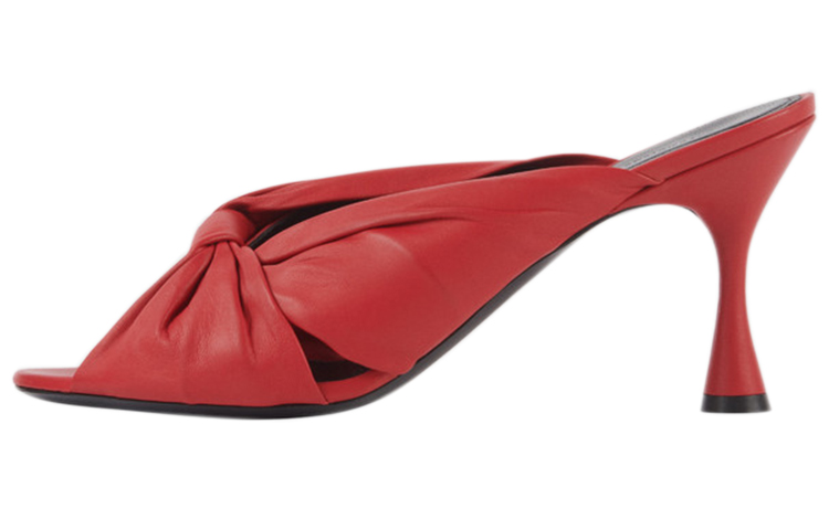 (Women) Balenciaga Drapy Sheep Leather Mules Red 617574WA2M06511