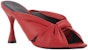 (W) Balenciaga Drapy Kulit Biri-Biri Mules Merah 617574WA2M06511