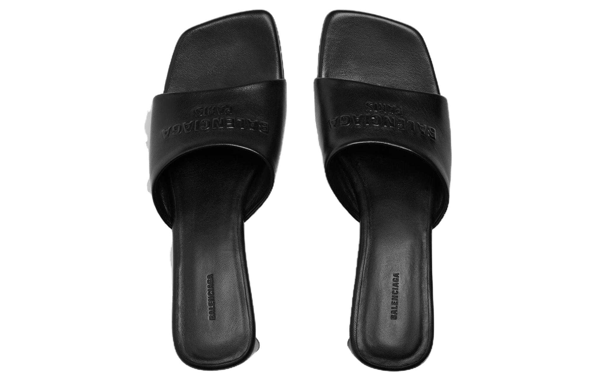 Shop (Women) Balenciaga Duty Free 60mm Sandals 'Black Shiny Soft Sheepskin' 787303WBCW01000
