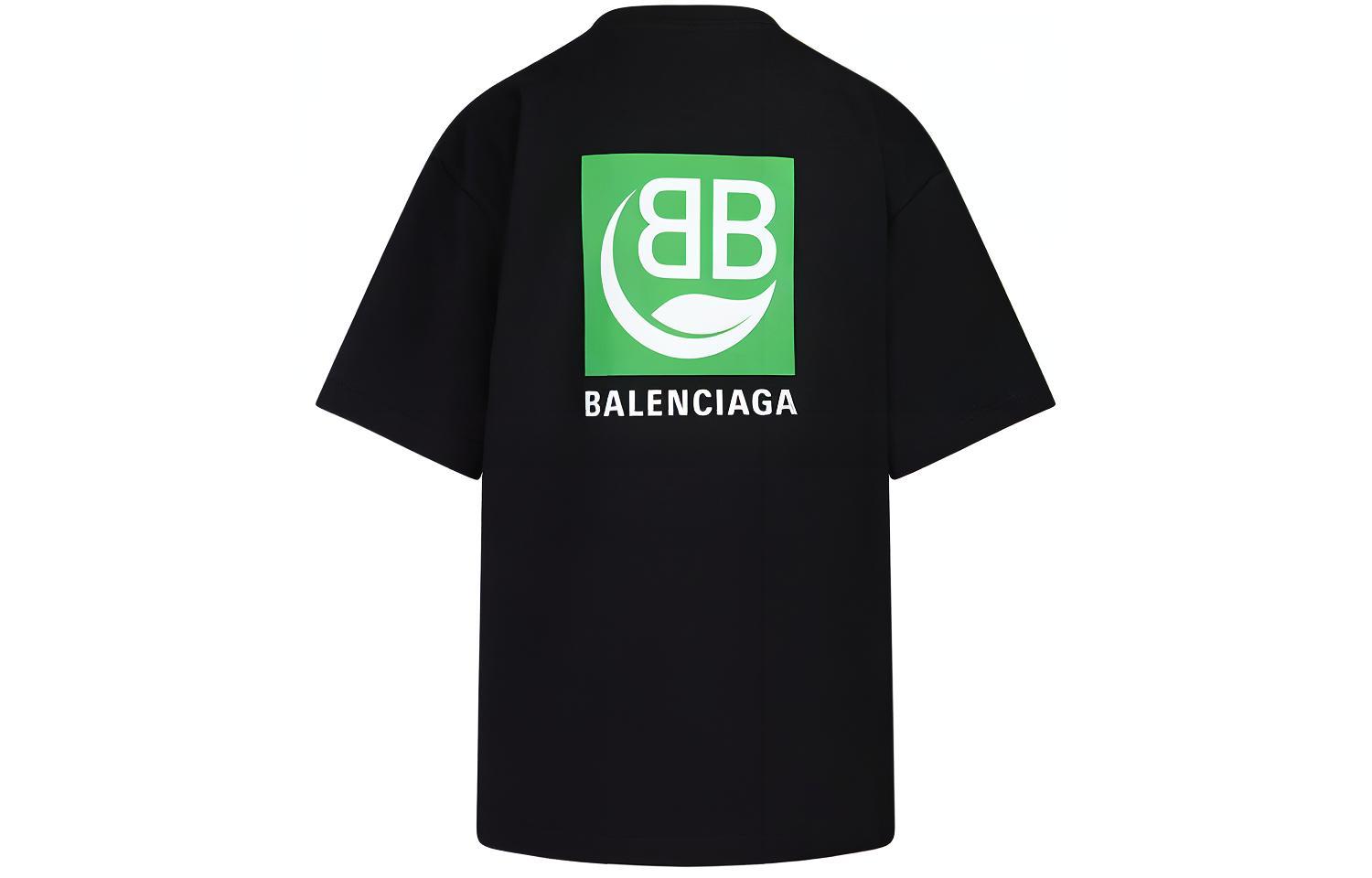 (Women) Balenciaga Eco Icon Logo Print Black Oversized Tee 594599THV631000 圖 2