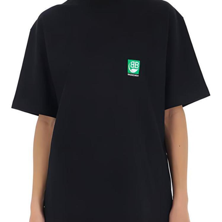 (Women) Balenciaga Eco Icon Logo Print Black Oversized Tee 594599THV631000 圖 4