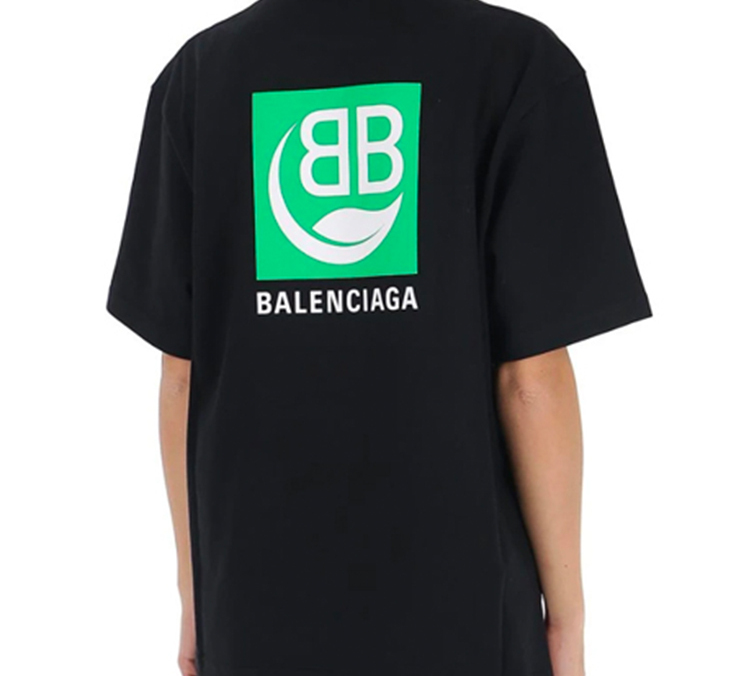 (Women) Balenciaga Eco Icon Logo Print Black Oversized Tee 594599THV631000 圖 5